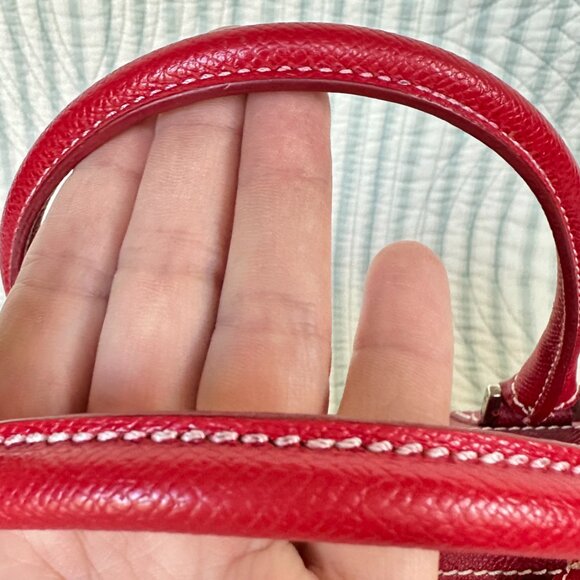 Red w/ White Stitchig Rafe Italian leather Handbag/Shoulderbag - Picture 4 of 13